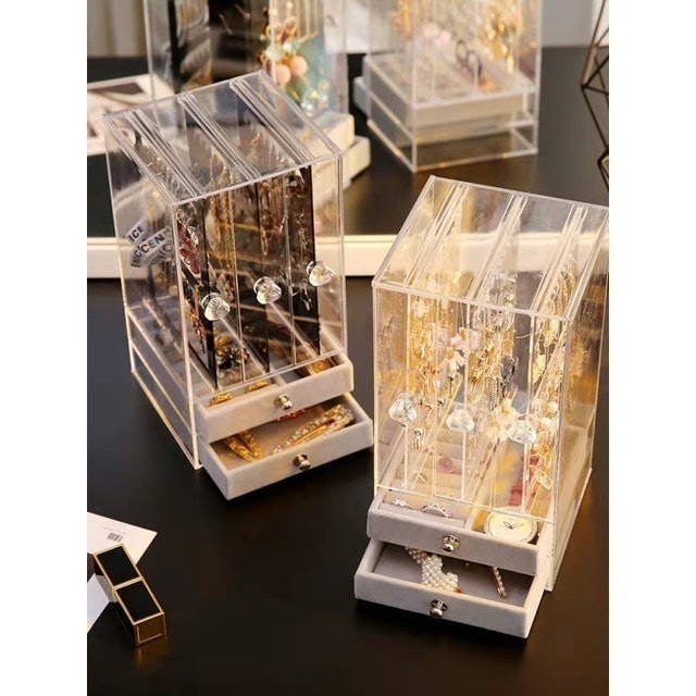  Rak Anting Aksesoris Wanita Acrylic Anti Debu
