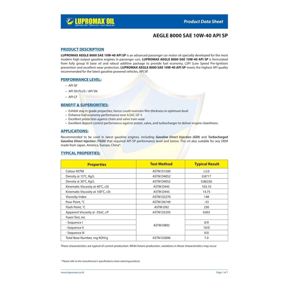 Lupromax Pelumas Indonesia Lupromax Aegle 8000 10W-40