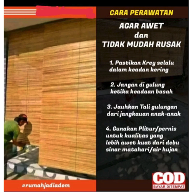Tirai Bambu Krey Bambu Outdoor Vernis Plistur 4