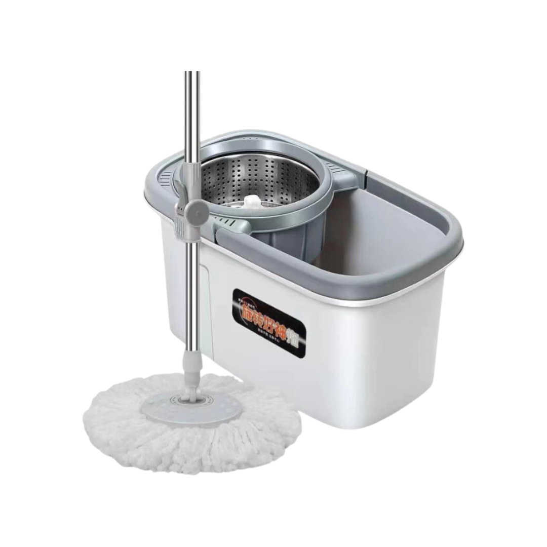 Paus Biru Alat Pel Lantai Stainless 2 in 1 dengan Ember