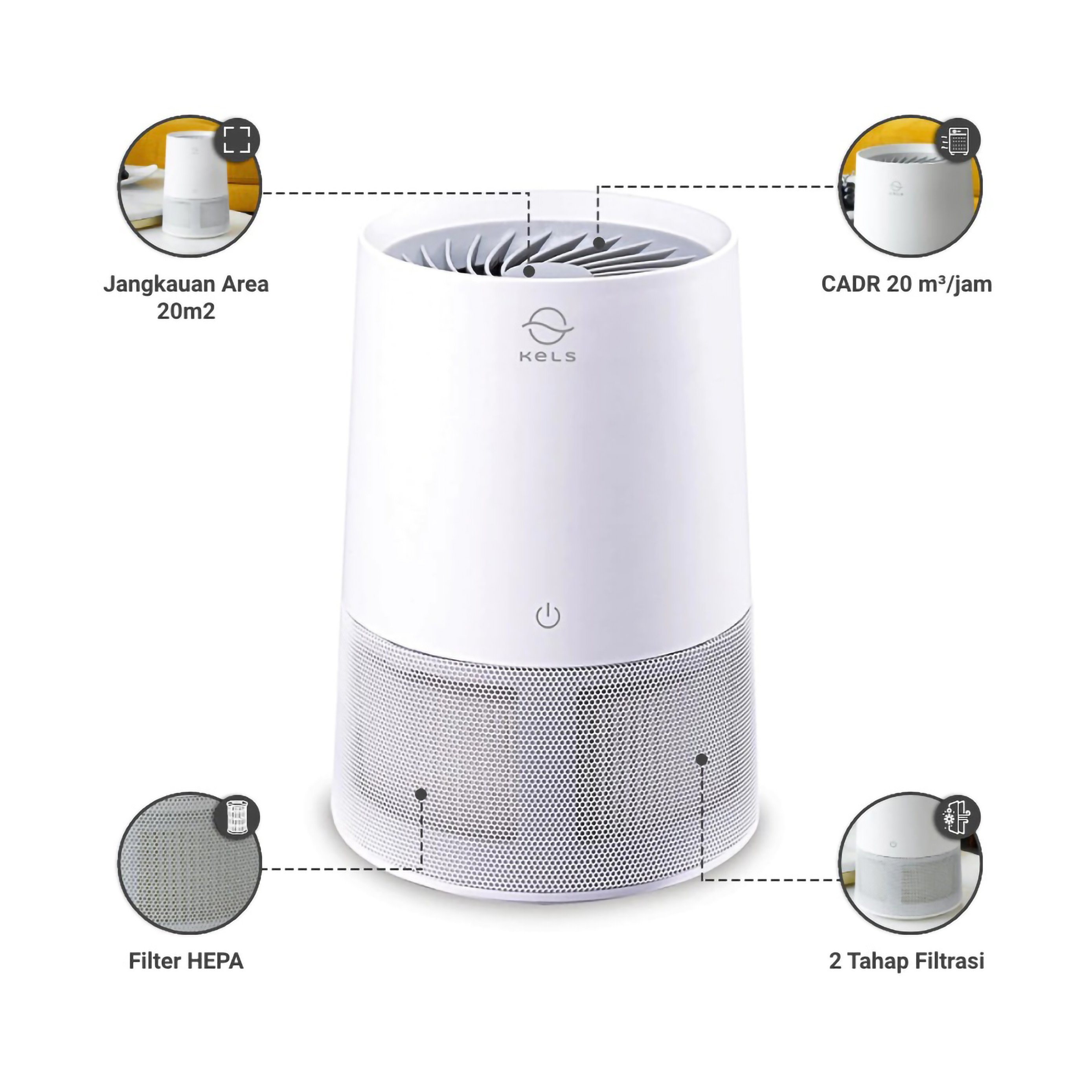 Home Center Indonesia Kels 20 m³ Neva Air Purifier Rechargeable