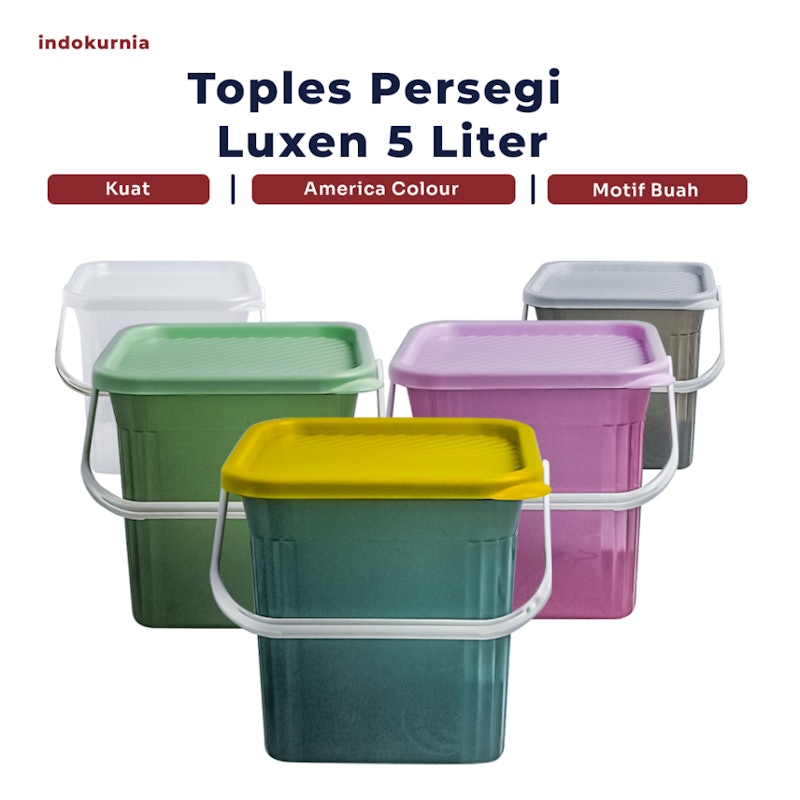 Indokurnia Toples Persegi Luxen 5 Liter American Colour 2