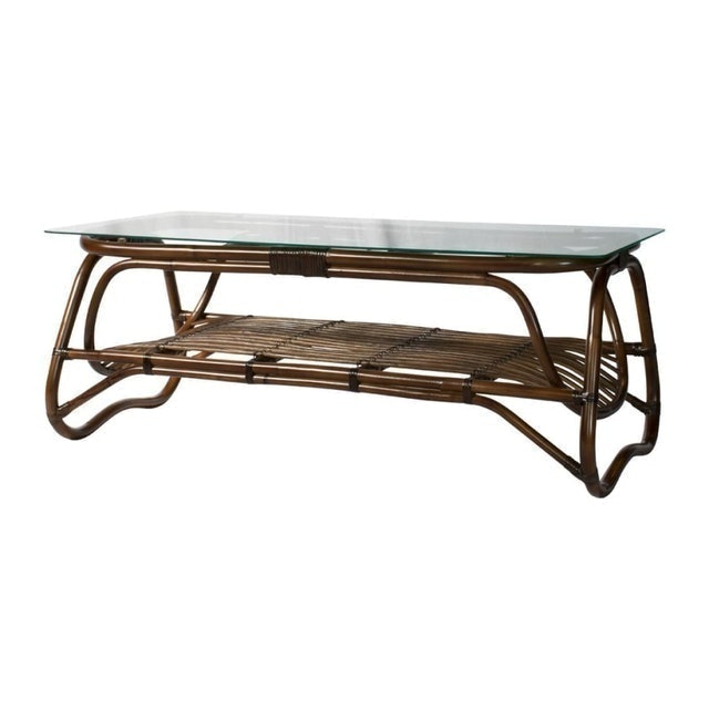 Hagihara  Meja Kaca Rotan Tropical