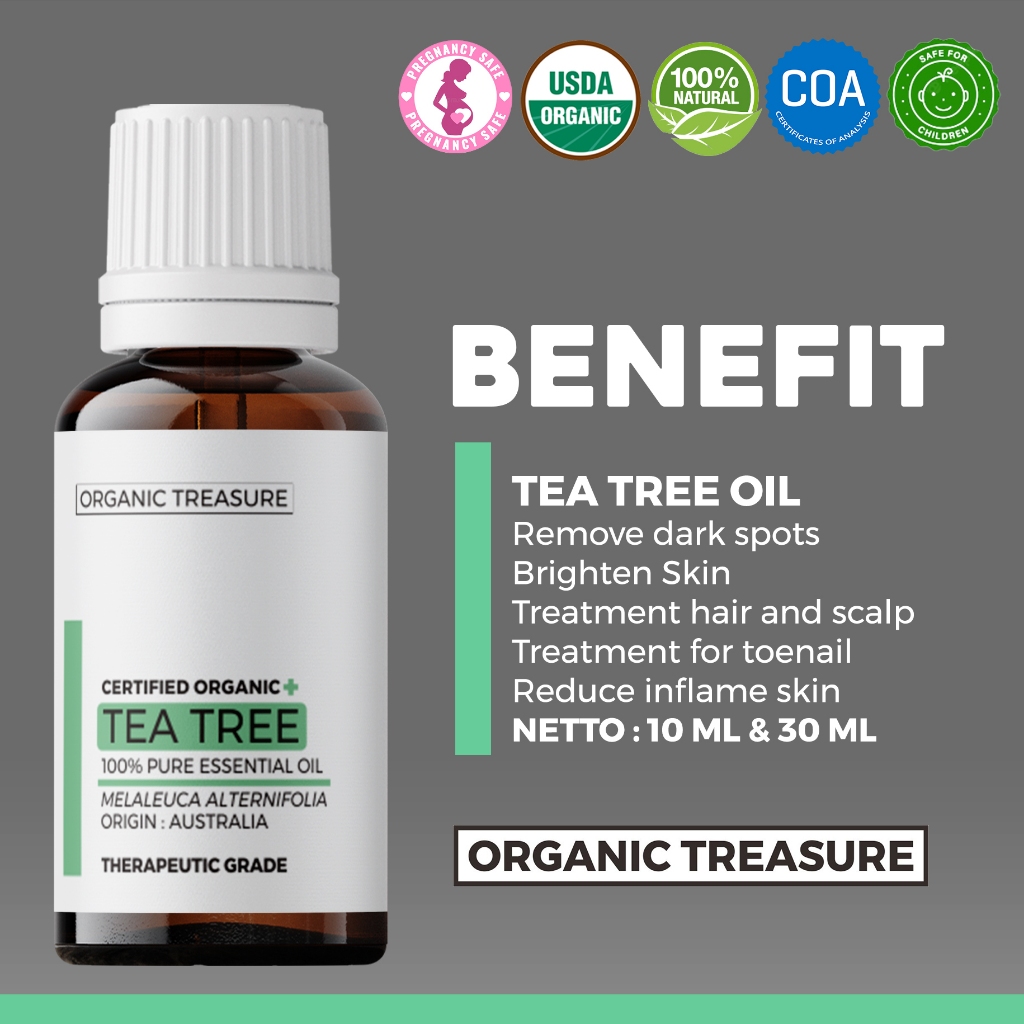 ORGANIC TREASURE Tea Tree 100% Pure Essential Oil 