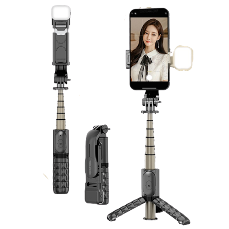Q10S Tongsis Bluetooth with Fill Light Tripod 1
