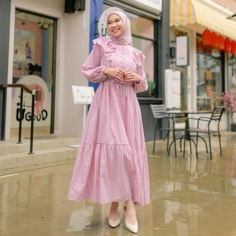 Haima Dusty Pink Gingham Dress 4