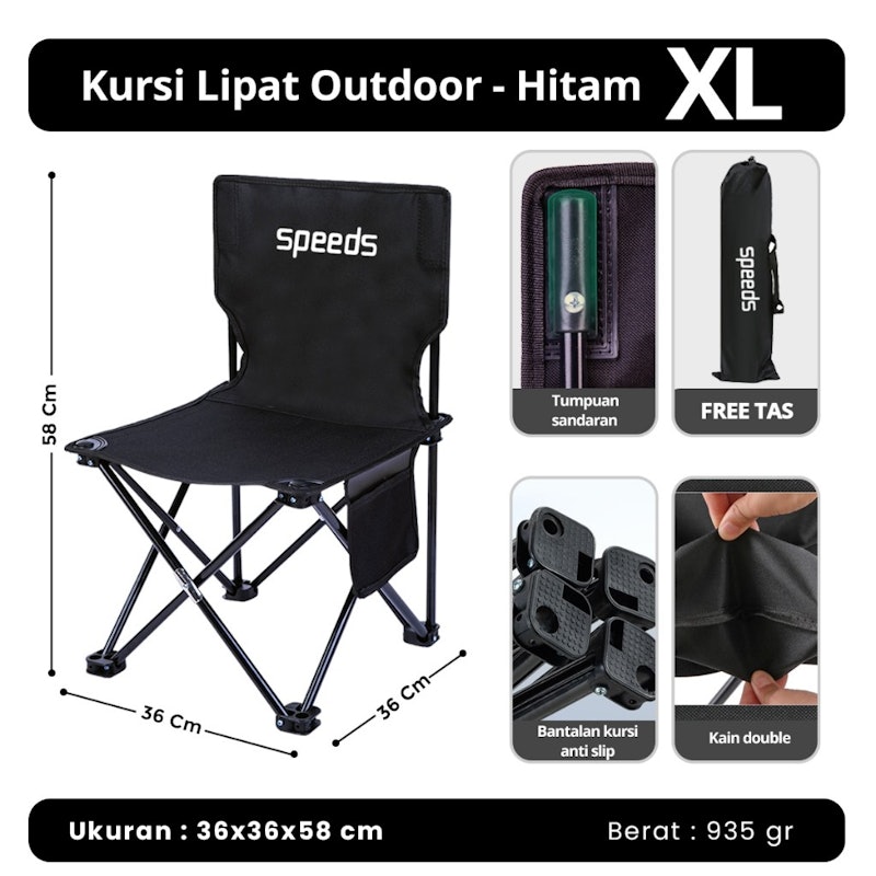 SPEEDS Kursi Lipat Outdoor XL 3