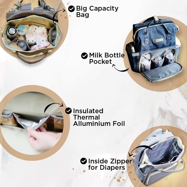 Kiddie Splash Tas Perlengkapan Bayi Multifungsi 2in1 Kasur Tidur Diaper Bag