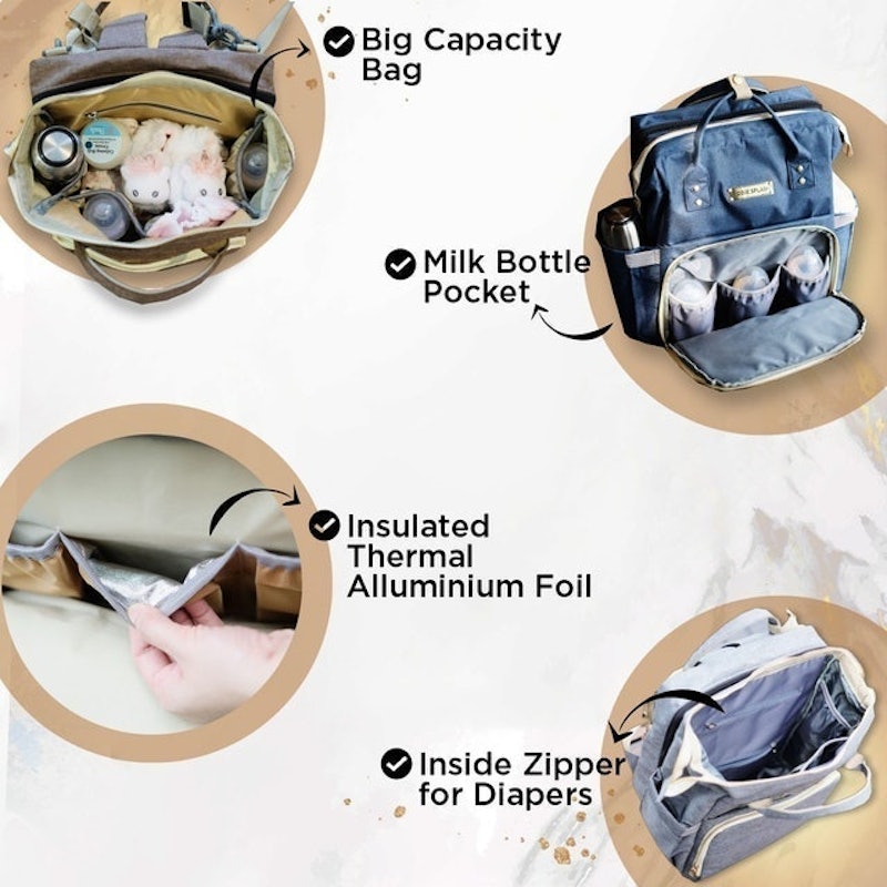 Tas Perlengkapan Bayi Multifungsi 2in1 Kasur Tidur Diaper Bag 3
