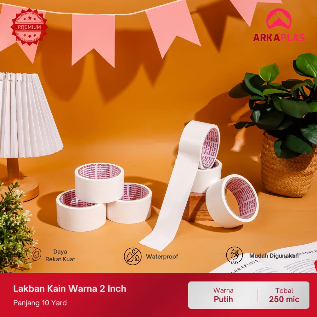 ARKAPLAS Cloth Tape 2 Inch Putih 2