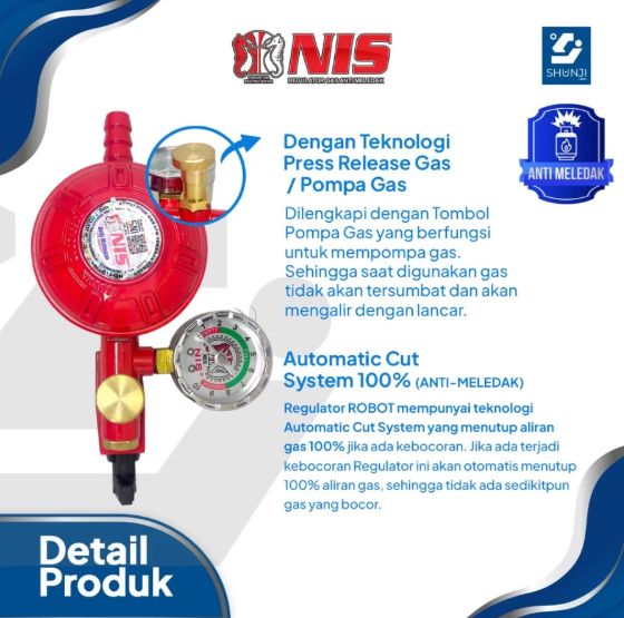 NIS Paket Selang Gas dan Regulator Robot 3