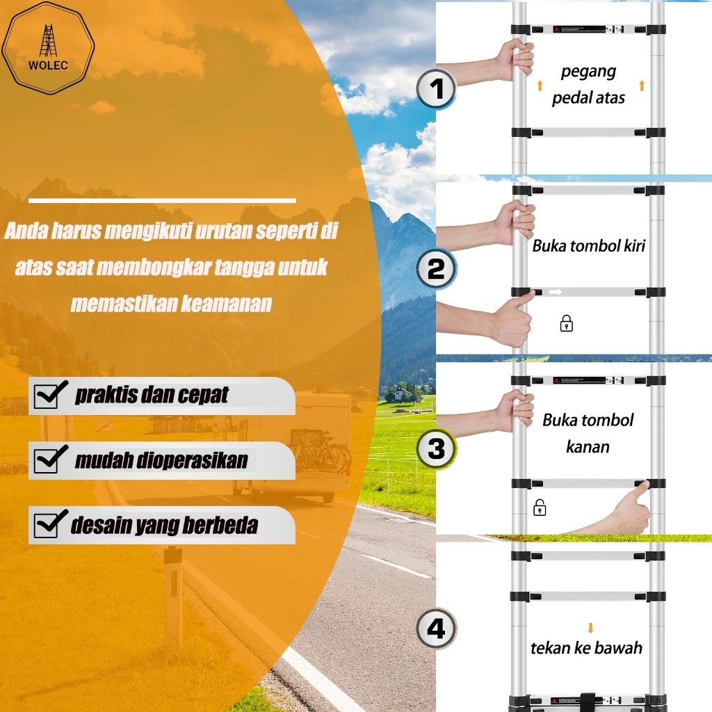 WOLEC WOLEC Tangga Lipat Teleskopik 5M