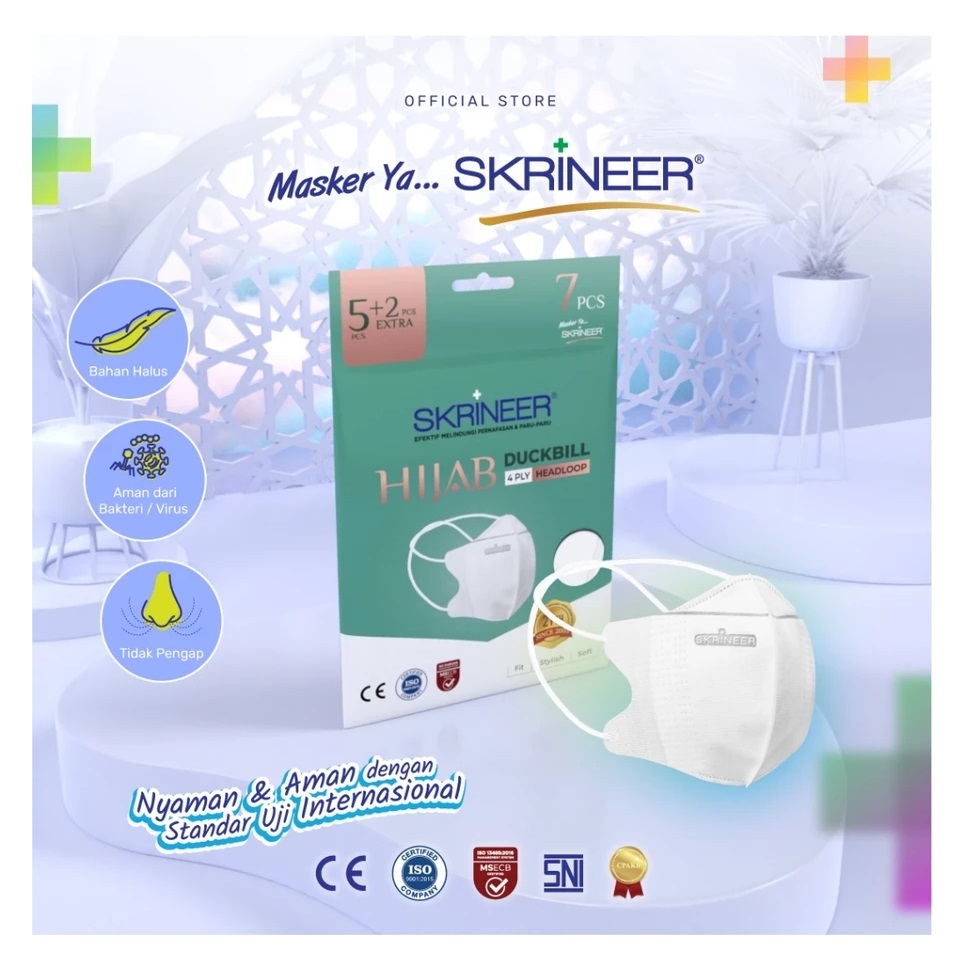 Beauty Kasatama Indonesia SKRINEER® Hijab Duckbill 5+2 pcs