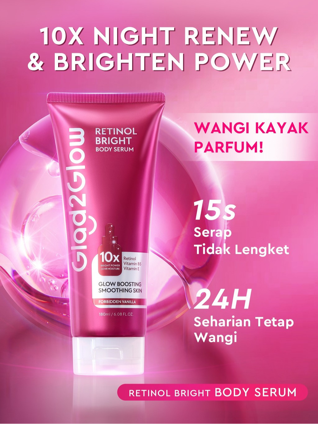 Suntone Wisdom Indonesia Glad2Glow Retinol Bright Body Serum