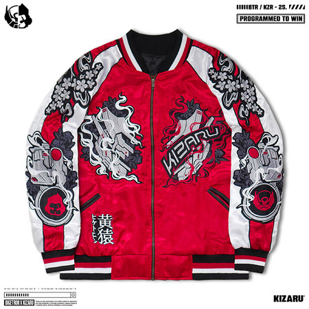 Kizaru Kusuma Cipta  KIZARU X BIGETRON Jaket Sukajan Red Ronin