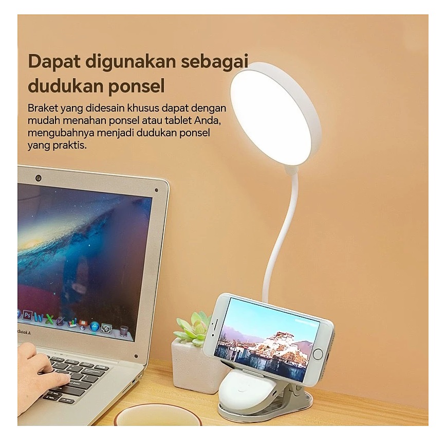  Lampu Belajar Jepit 2.200 mAh