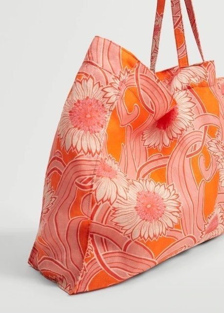 Mango Linen Maxi Shopper Bag REF. 87068258-BEGUR-LM