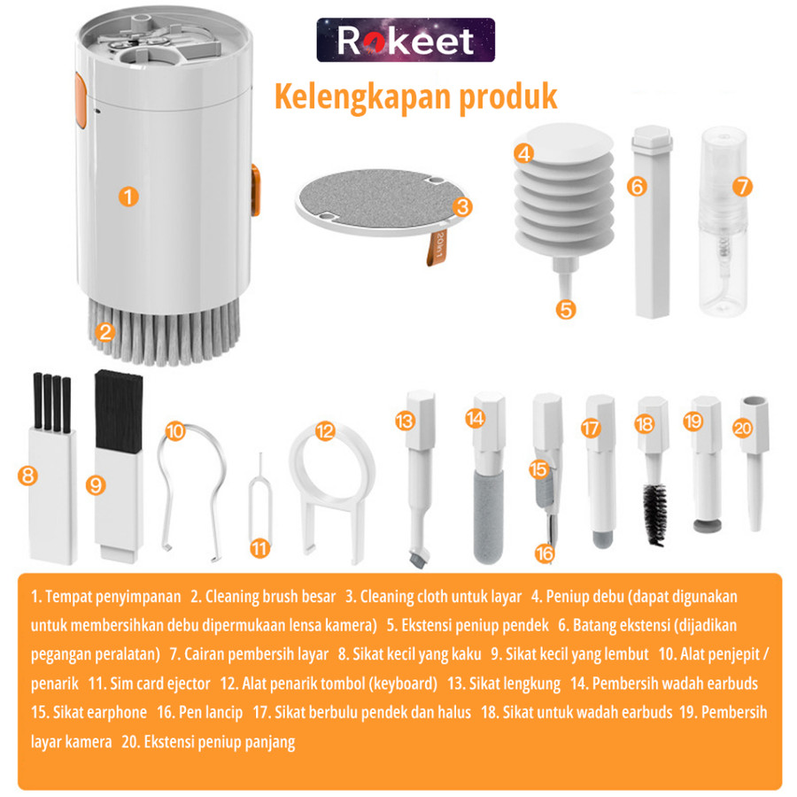 Rokeet Multifunctional  20 in 1 Cleaning Kit 2