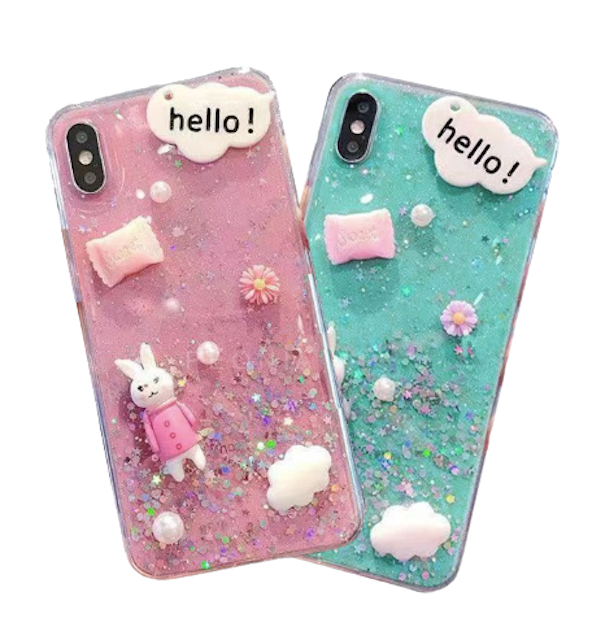 Peonia Soft Case Cute Ribbon/Rabbit