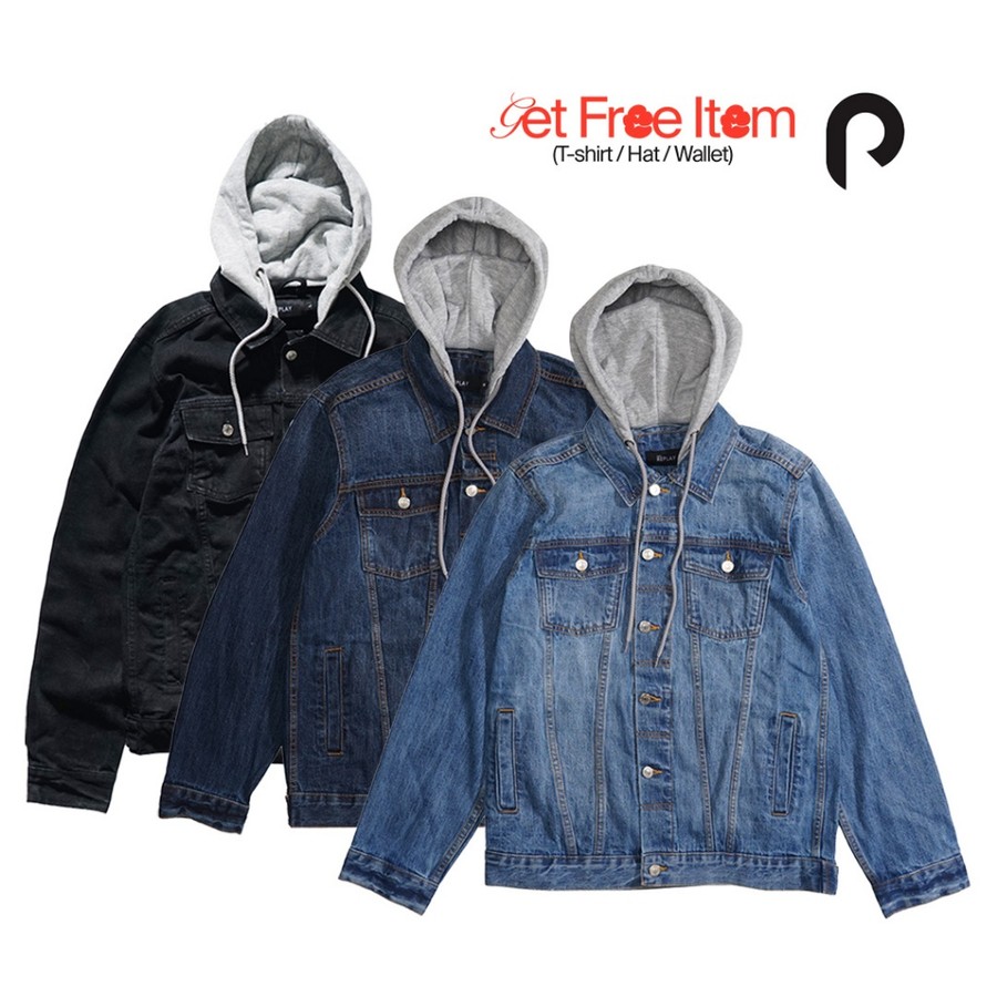 Inovasi Putra Sentosa Port Replay Jaket Jeans Pria Denim Hoodie Type III