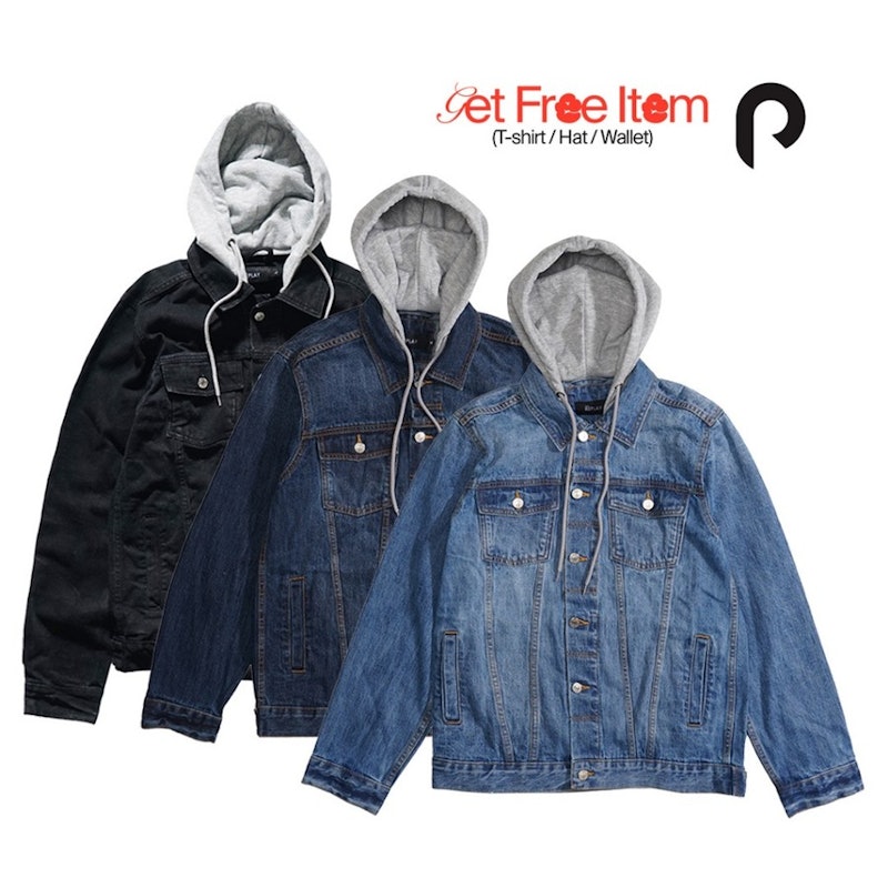 Port Replay Jaket Jeans Pria Denim Hoodie Type III 4