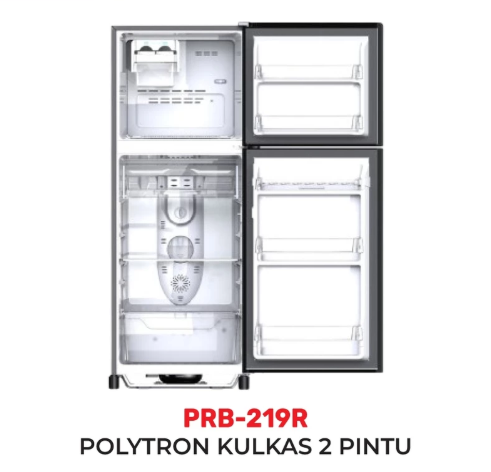 Hartono Istana Teknologi Polytron Kulkas 2 Pintu Metallic 210 Liter PRB 219B/R