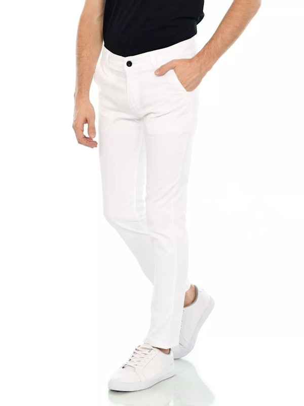 HIPSTER Celana Chino Panjang Pria Warna Putih 2