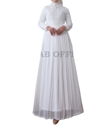Agnes Hijab Agacia Dress Gamis Putih