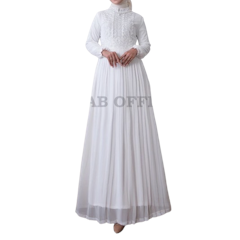 Agnes Hijab Agacia Dress Gamis Putih