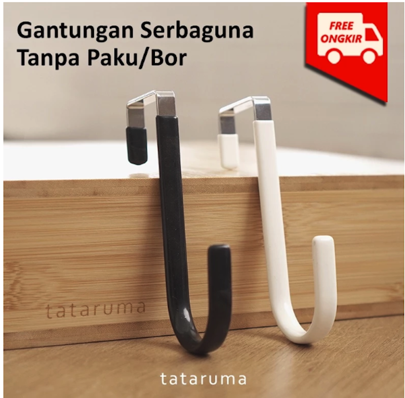 Rami Gantungan Besi Single Serbaguna Tanpa Paku/Bor