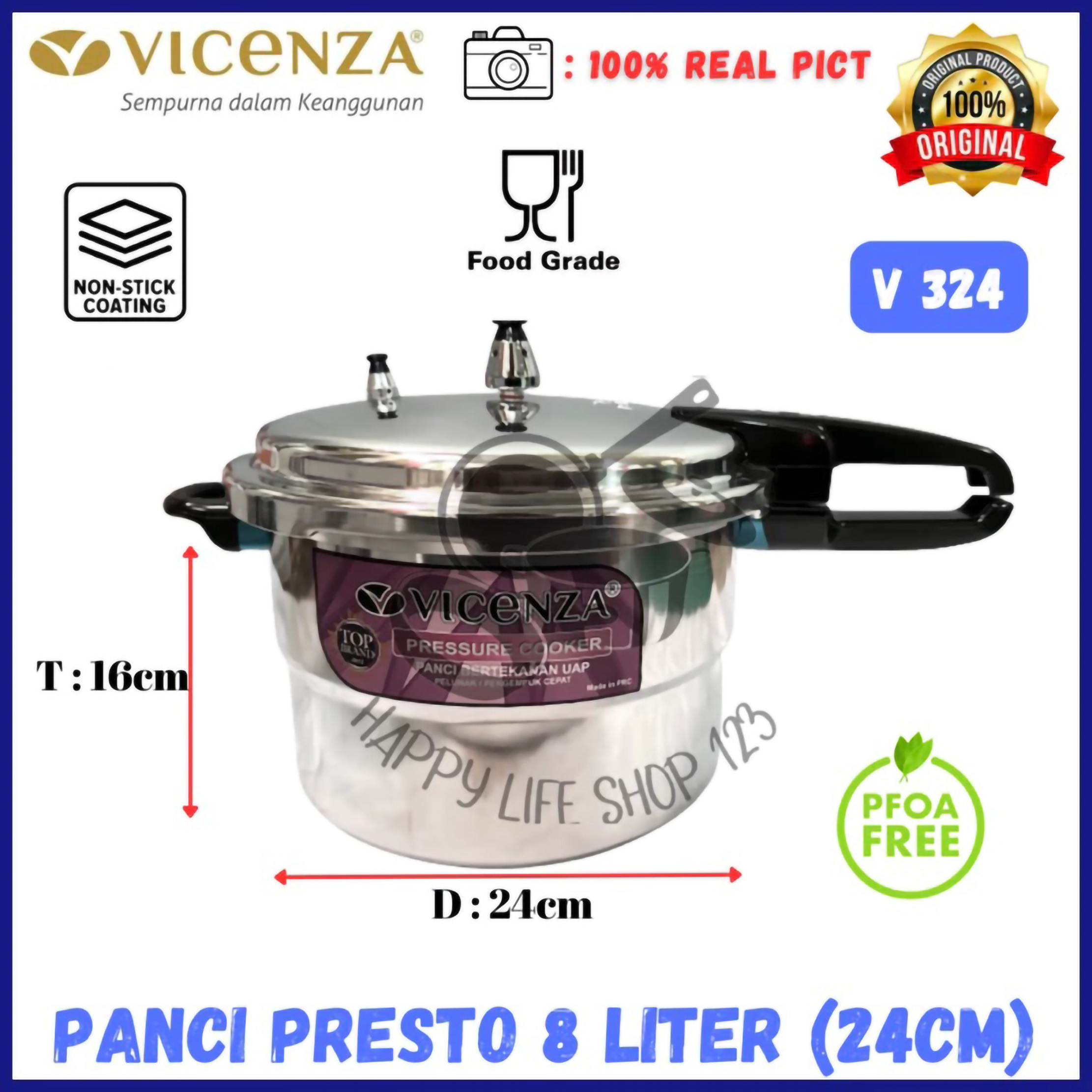 Vicenza Vicenza Panci Presto 8 liter  V324ES