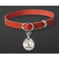 Kalung Kucing Kulit Asli Custom Liontin Stainless Steel