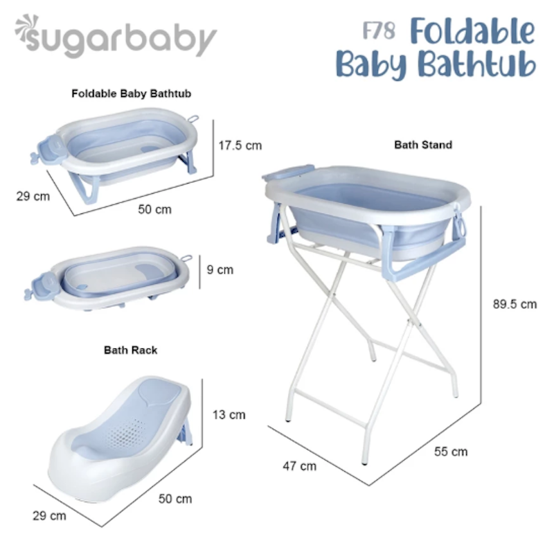 Sugar Baby Foldable & Standing Baby Bathtub with Digital Thermometer 3