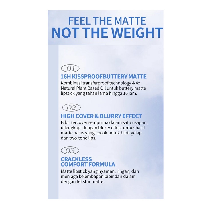 HEBE Beauty Style Barenbliss No Gravity Transferproof Matte Lipstick 04 Jupiter Ruby