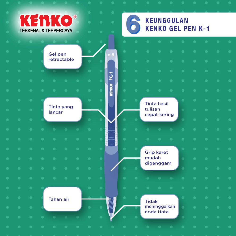 KENKO® Gel Pen Retractable K-1 