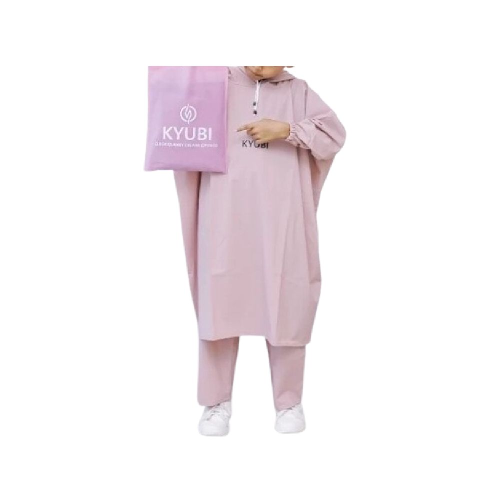 Kyubi Jas Hujan Anak Setelan Ponco Celana