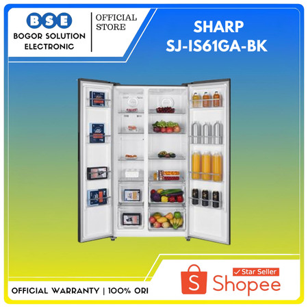 SHARP Electronics SHARP Side by Side Series Kulkas SJ-IS61GA-BK