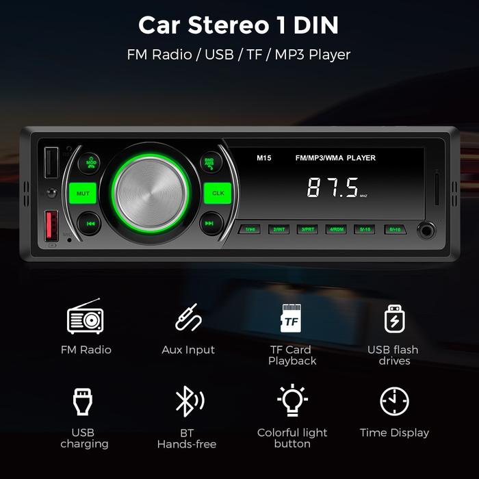  GEARELEC Car Stereo 1 Din M15