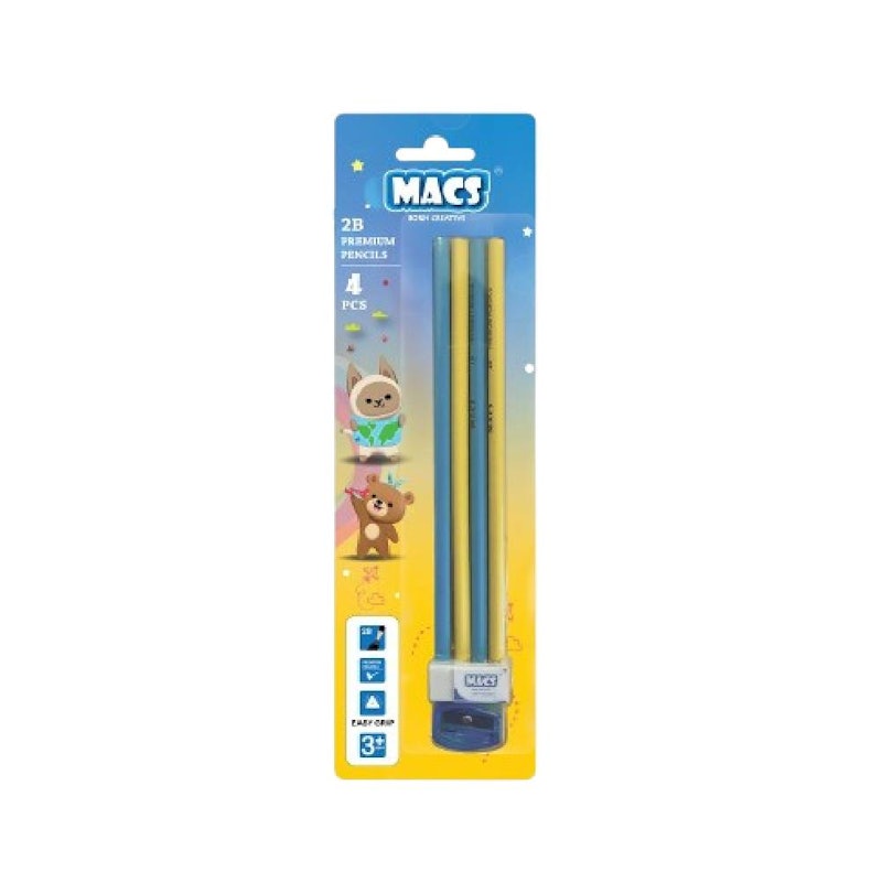 MACS 2B Triangle Premium Pencils 4 Pcs 1