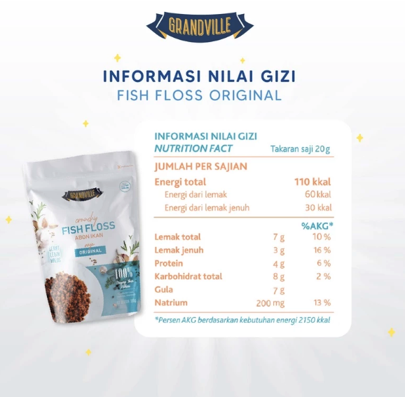 Grandville Food Indonesia Grandville Crunchy Fish Floss Abon Ikan Rasa Original