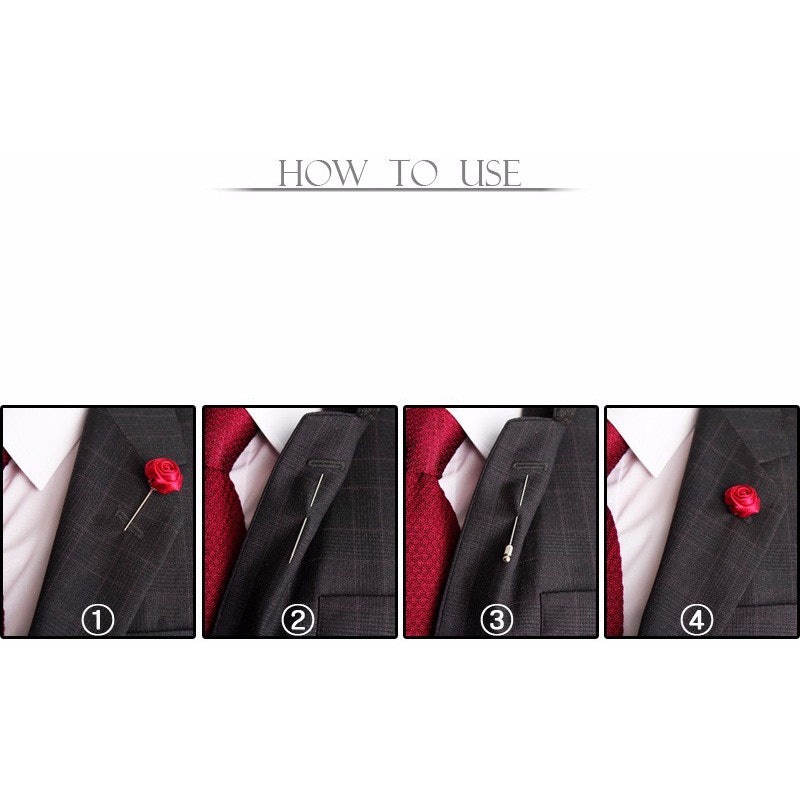 Red Flower Lapel Pin 4