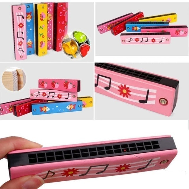  Baby Wooden Harmonica