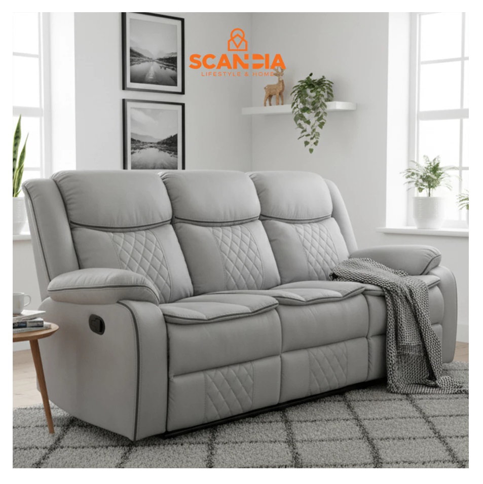 SCANDIA Indonesia SCANDIA Dahlberg Sofa Recliner 3 Seater with Dropdown