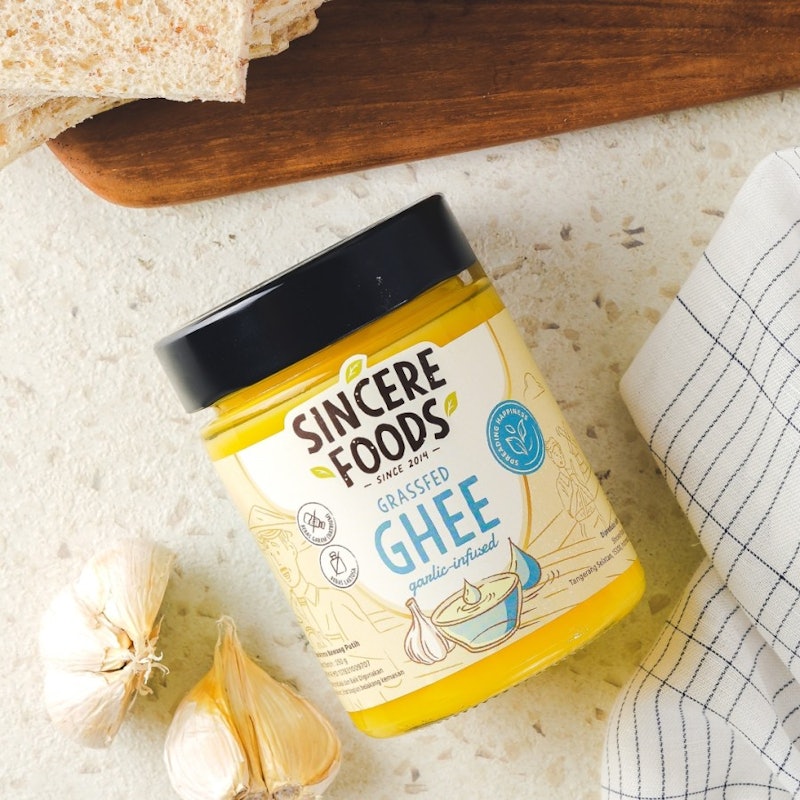 SINCERE FOODS Grassfed Ghee Garlic Infused 3