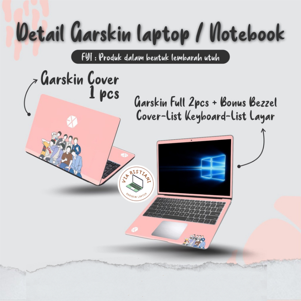 Stiker Laptop CUSTOM Garskin Anti Gores Cover / Full Laptop