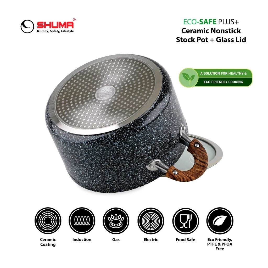 SHUMA Indonesia SHUMA Eco-Safe Plus Nonstick Ceramic Stock Pot 22 cm