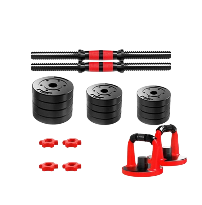 SFIDN FITS 6in1 Multifunction Dumbell Kettlebell Barbel Set Premium 20kg
