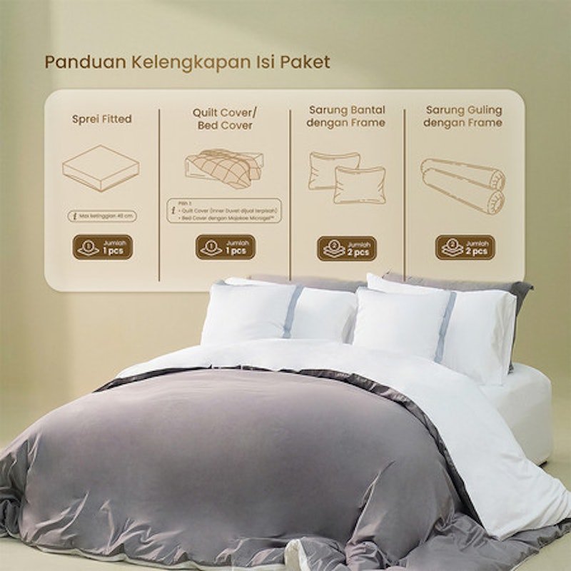 MOJOKOE Sprei Bedcover Organic Lyocell Solid Tencel 80s Bedding 3