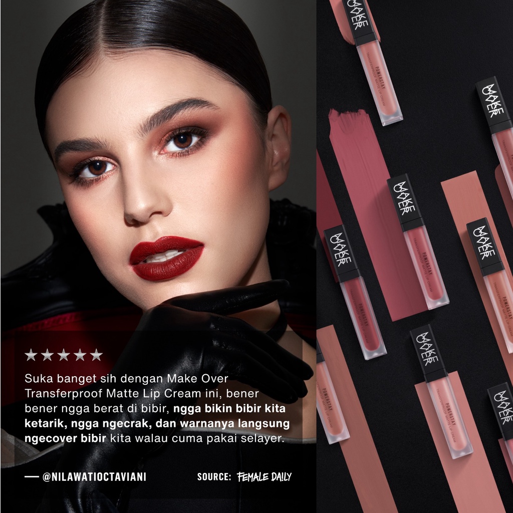 MAKE OVER Powerstay Transferproof Matte Lip Cream B06 Powerful