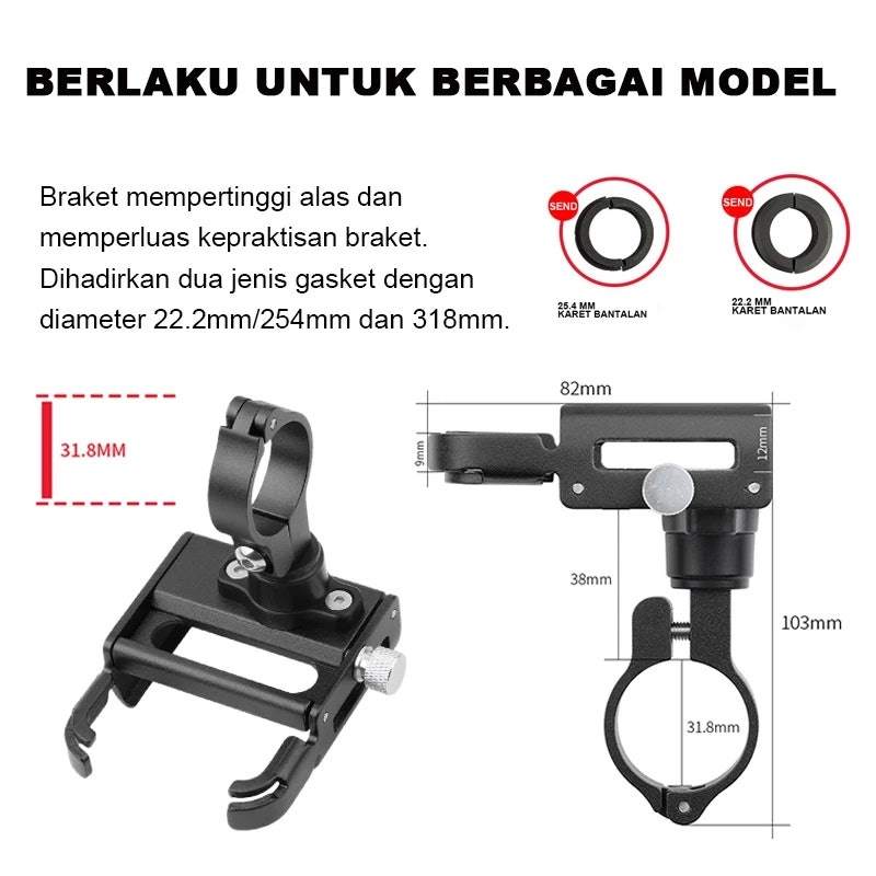 ZACRO Aluminium Aloy Holder Handphone 3